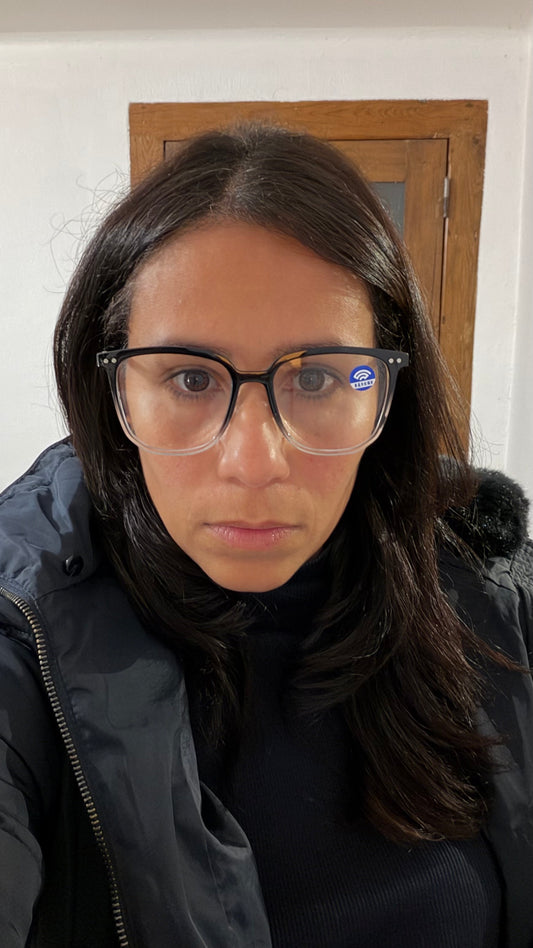 Óculo Biohacker | Preto e transparente | Bloqueador de luz azul